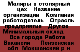 Маляры в столярный цех › Название организации ­ Компания-работодатель › Отрасль предприятия ­ Другое › Минимальный оклад ­ 1 - Все города Работа » Вакансии   . Пензенская обл.,Мокшанский р-н